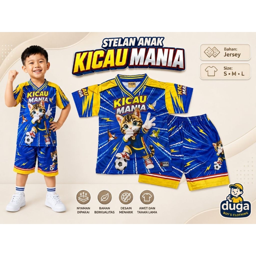 kicau mania setelan anak terbaru jersey kicau mania usia 1-10tahun