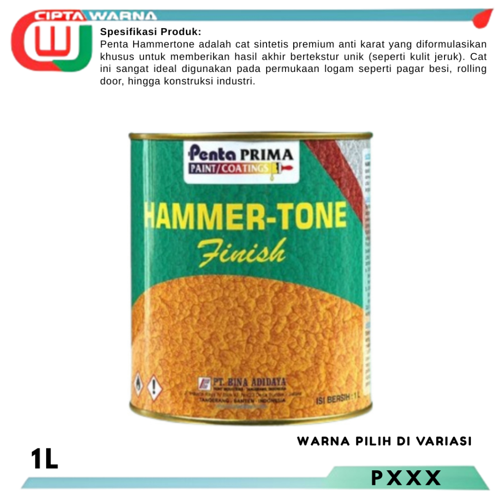 Penta Hammertone Cat Pagar Besi rolling door Sintetis Cat Duco Anti Karat - B1 CWJ