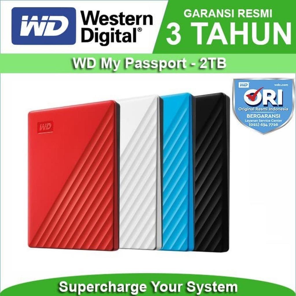 WD MyPassport 2TB Harddisk Eksternal Resmi / HDD 2TB WD MyPassport / HDD 2TB Resmi