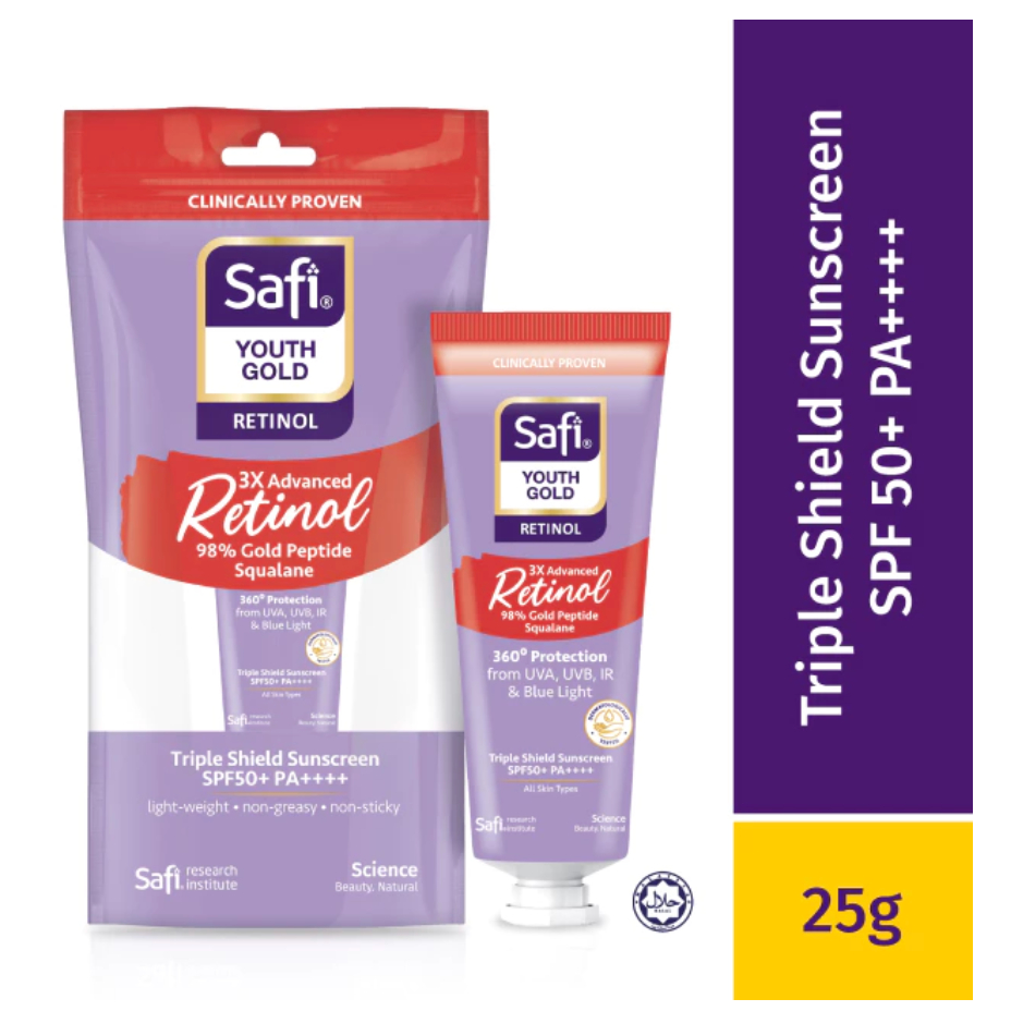 SAFI Series Malaysia | SAfi Sunscreen Safi Youth Gold Retinol Triple Shield Sunscreen SPF50+ PA++++