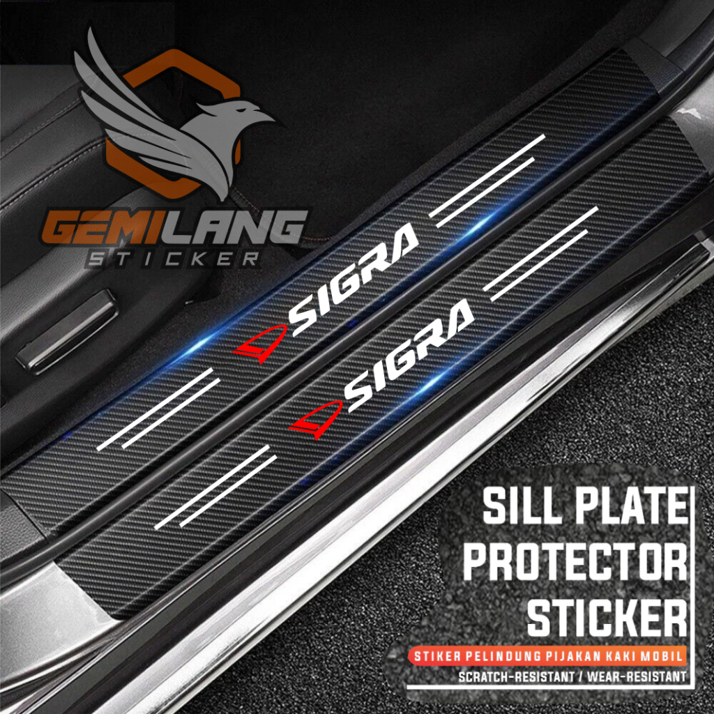 9pcs Sticker Sigra Aksesoris Interior Mobil Daihatsu Sigra Anti Slip Carbon 3d
