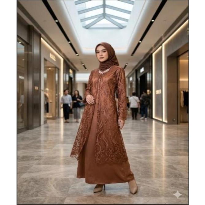 Gamis Wanita Outer Lepas Tille Inner Sutra Silk Nyaman Dipakai