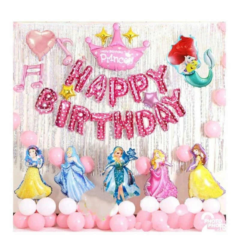 Dekorasi set ulang tahun princess / dekorasi ulang tahun / dekorasi princess / balon ulang tahun / b
