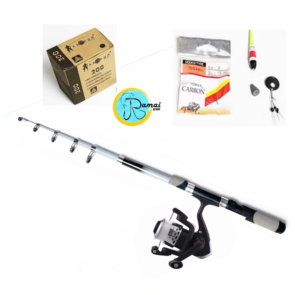 Set Alat Pancing Joran Antena 1.5-2.1 Meter dengan Reel 5BB