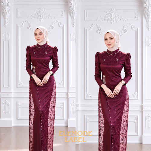 DRESS FLORETA [FREE BROSS] GAMIS PESTA KONDANGAN BROKAT PREMIUM  DRESS LEBARAN TERBARU KEKINIAN PRES