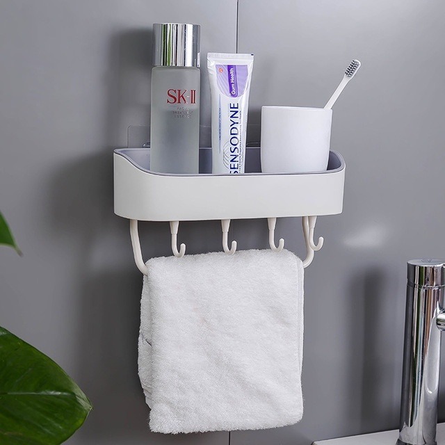 Rak Gantungan Kamar Mandi Tanpa Bor Multifungsi Tempat Shampoo Sabun Odol Rak Dapur Serbaguna Lily