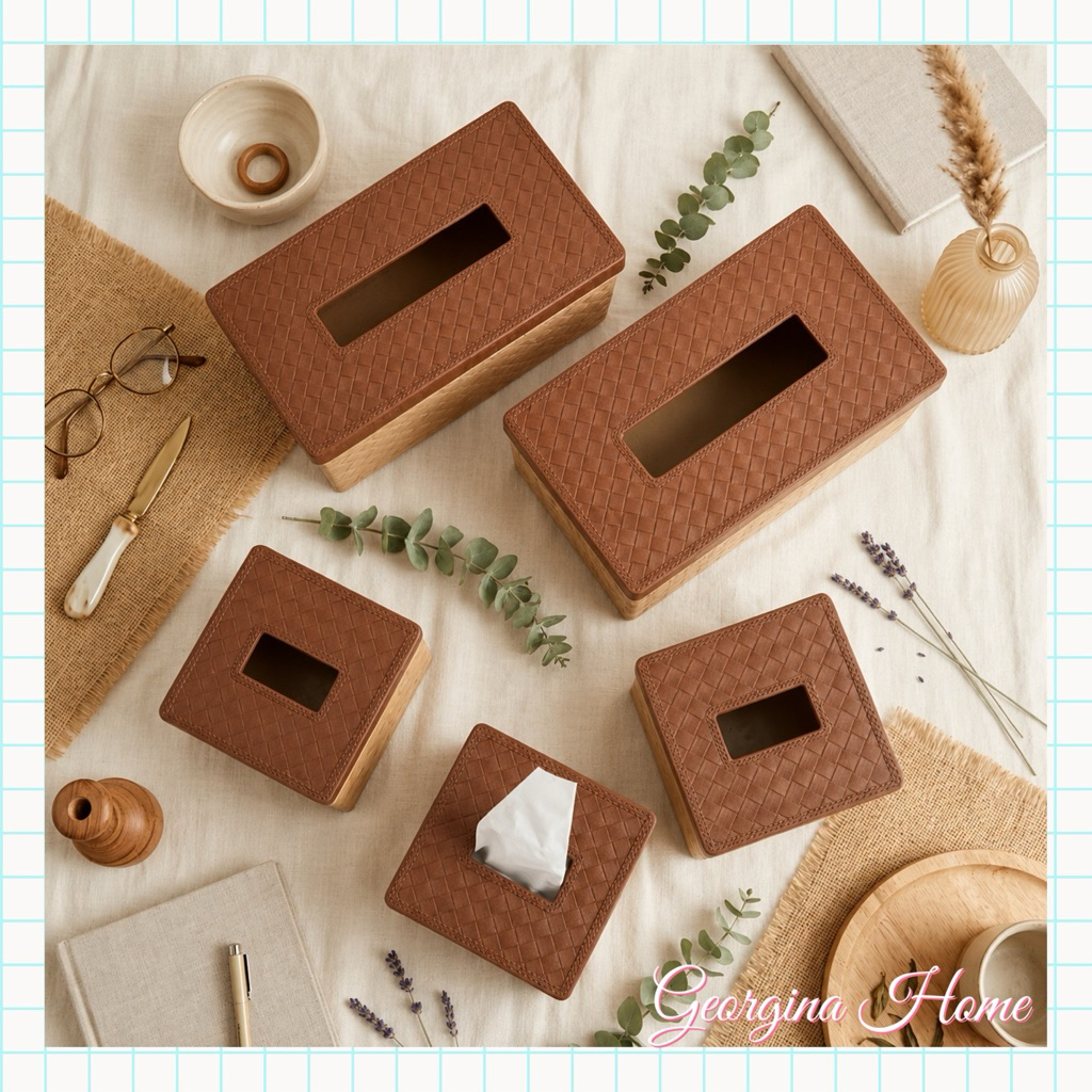 Tempat Tissue Besar / Kecil Kotak Tissue Rotan Anyam Tempat Tissue Super Premium