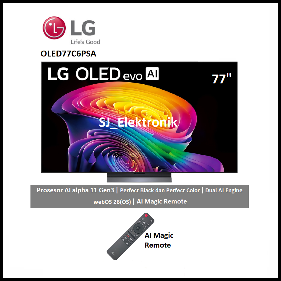 LG OLED77C6 / OLED 77C6 OLED evo AI C6 Smart TV UHD 4K 77 Inch | OLED77C6PSA