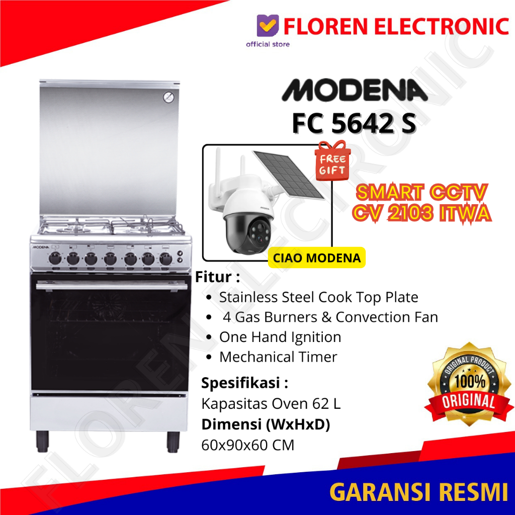 Modena kompor Freestanding FC 5642 S / FC5642S / 5642S JABODETABEK