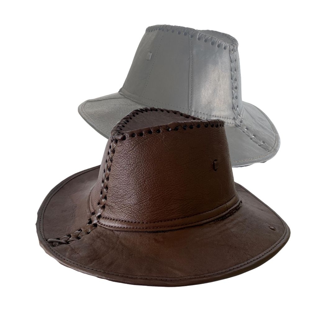 Topi Koboi Kulit Sapi Pria Wanita | Bahan Kulit Asli Nyaman Dipakai