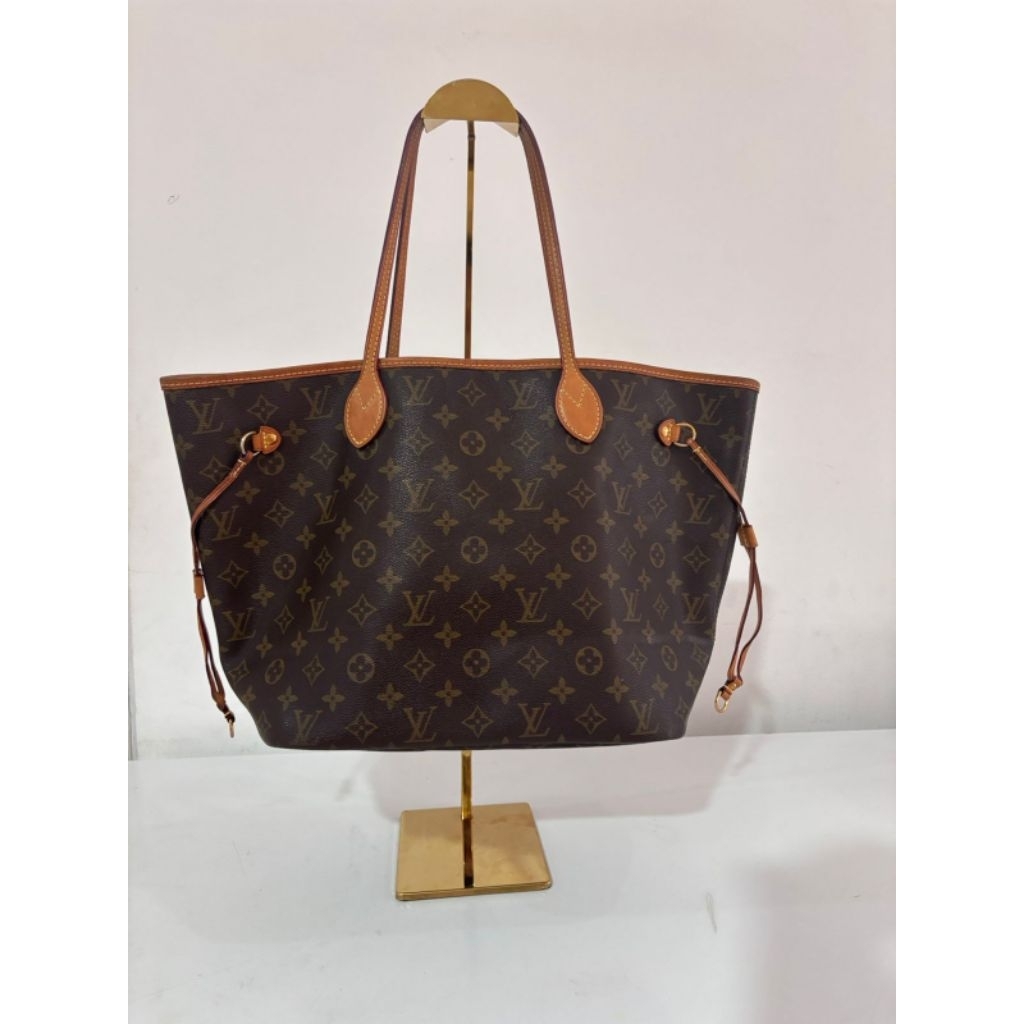 Preloved LV Neverfull Authentic Th 2005 Lengkap Pouch Size GM
