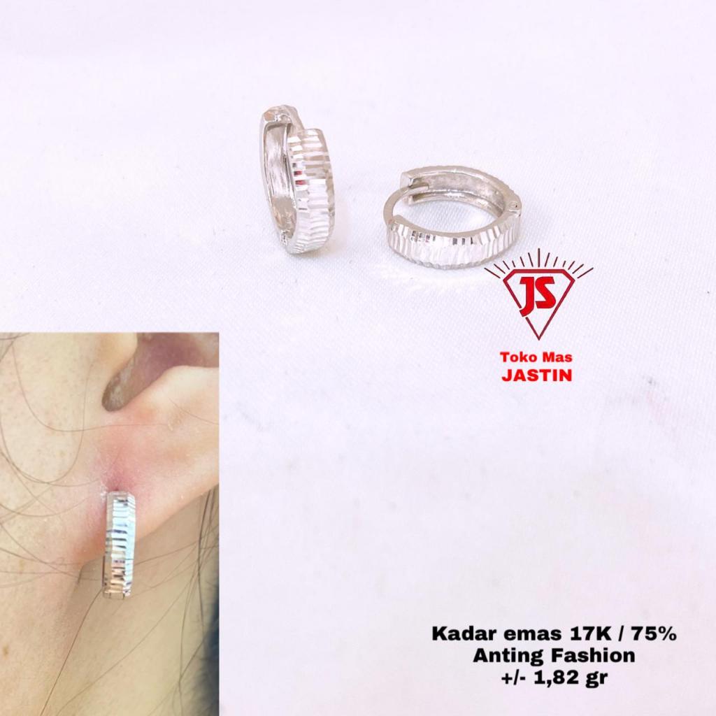 anting bulat ukir emas kadar 17k/750