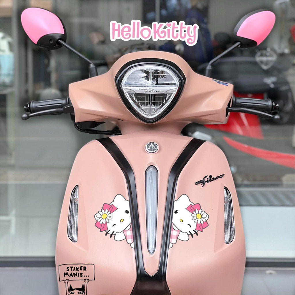 stiker hello kitty depan stiker motor vespa fillano stylo scoopy fazio