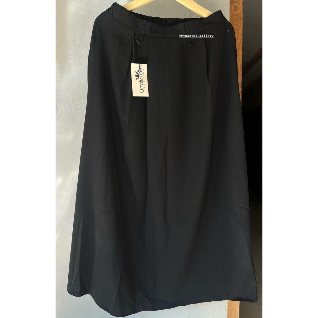 NEW ROK HITAM SIZE BESAR BY UPTOFEMALE / ROK POLOS WANITA / BAWAHAN HITAM POLOS UTF