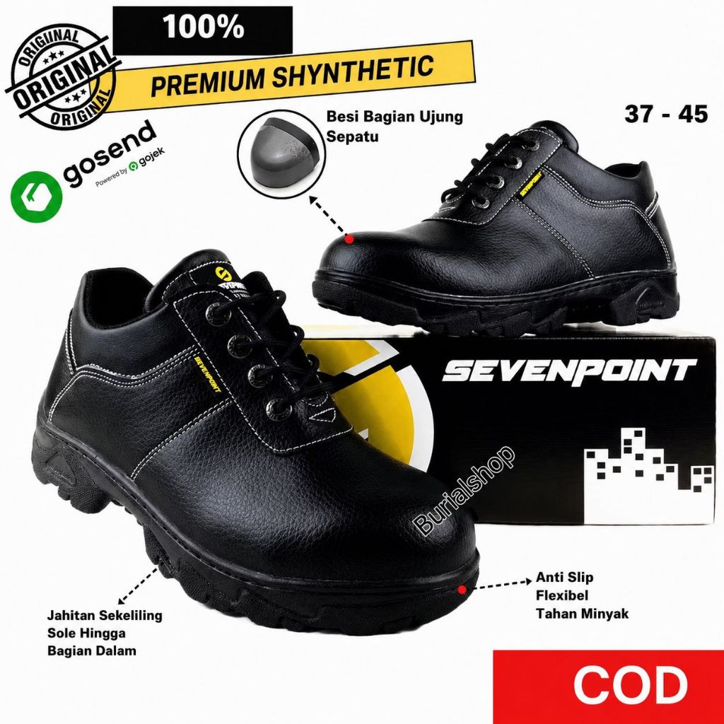 Sepatu Safety Original Pria Wanita Ujung Besi Sefty Saveti Shoes Boots Kerja Proyek Lapangan Chef 03