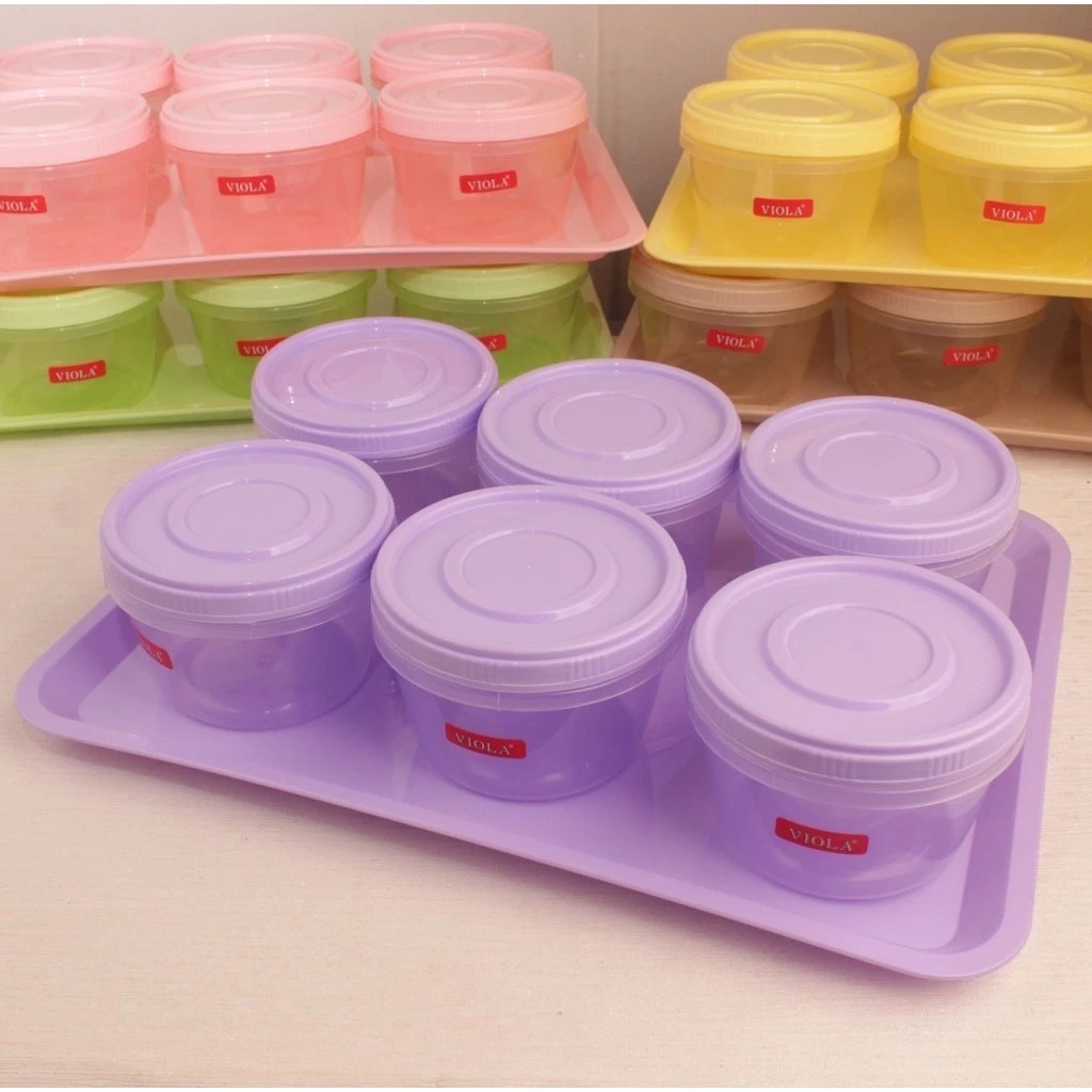 TOPLES KUE KERING/TOPLES PLASTIK WENDY SET ISI 6 + NAMPAN MURAH/ set kue toples + nampan/ petak dan 