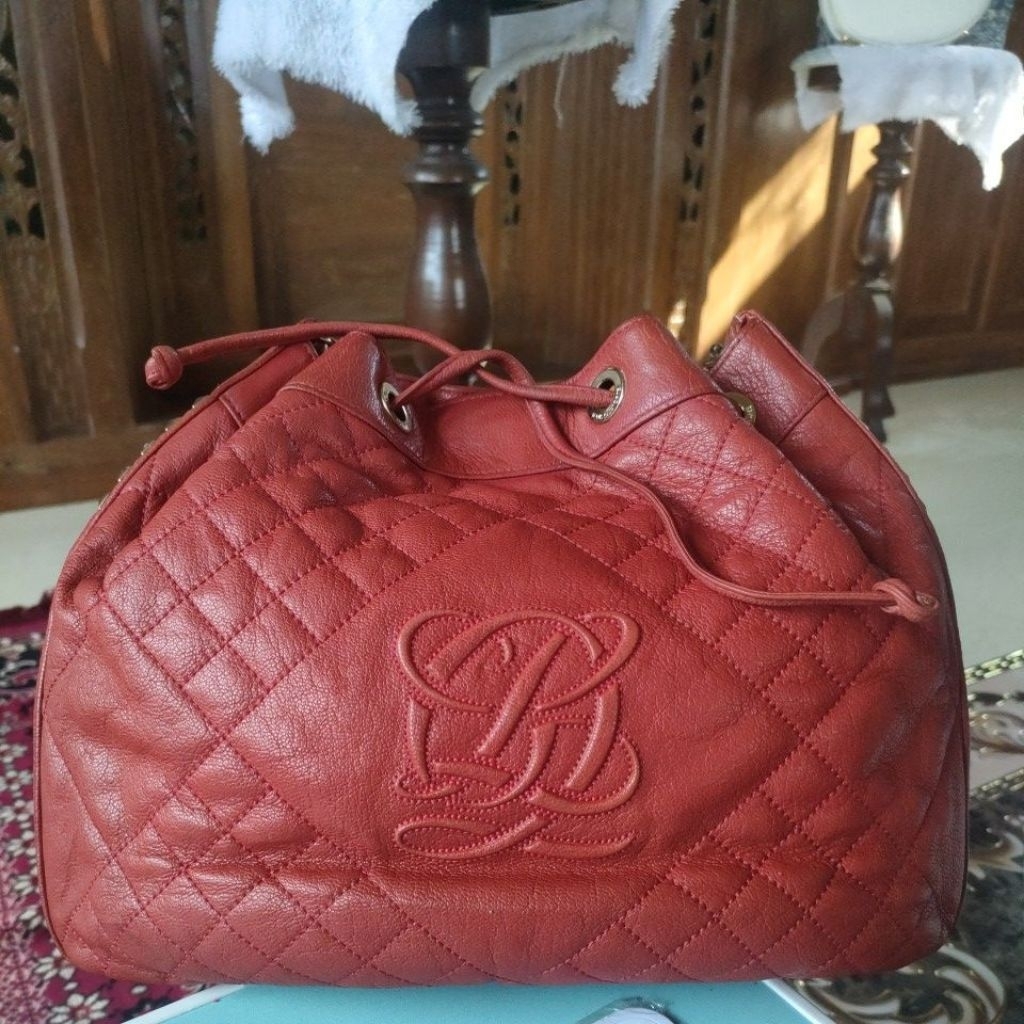 tas Tote wanita warna merah