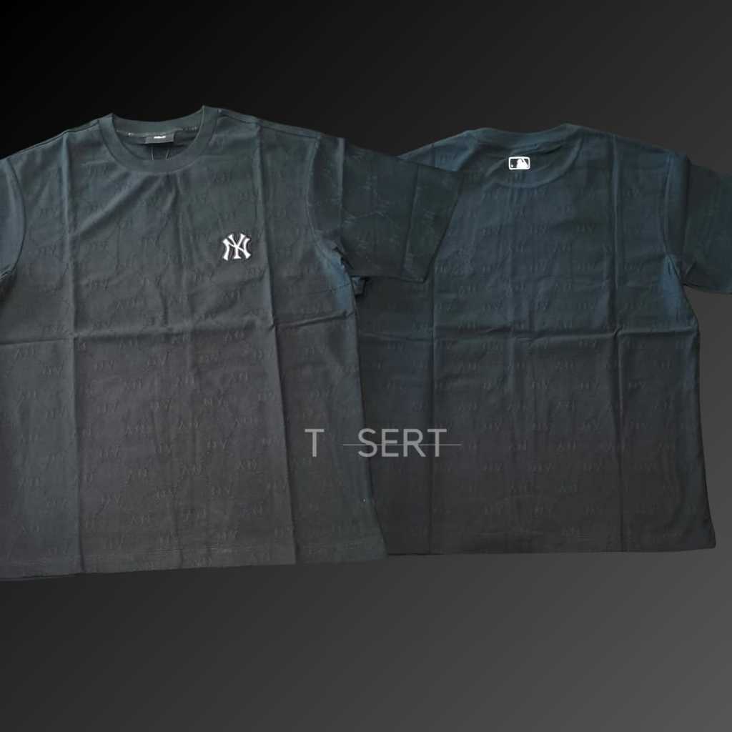 MLB NY Monotive Vintage Logo Black Tee / Baju Kaos MLB Authentic