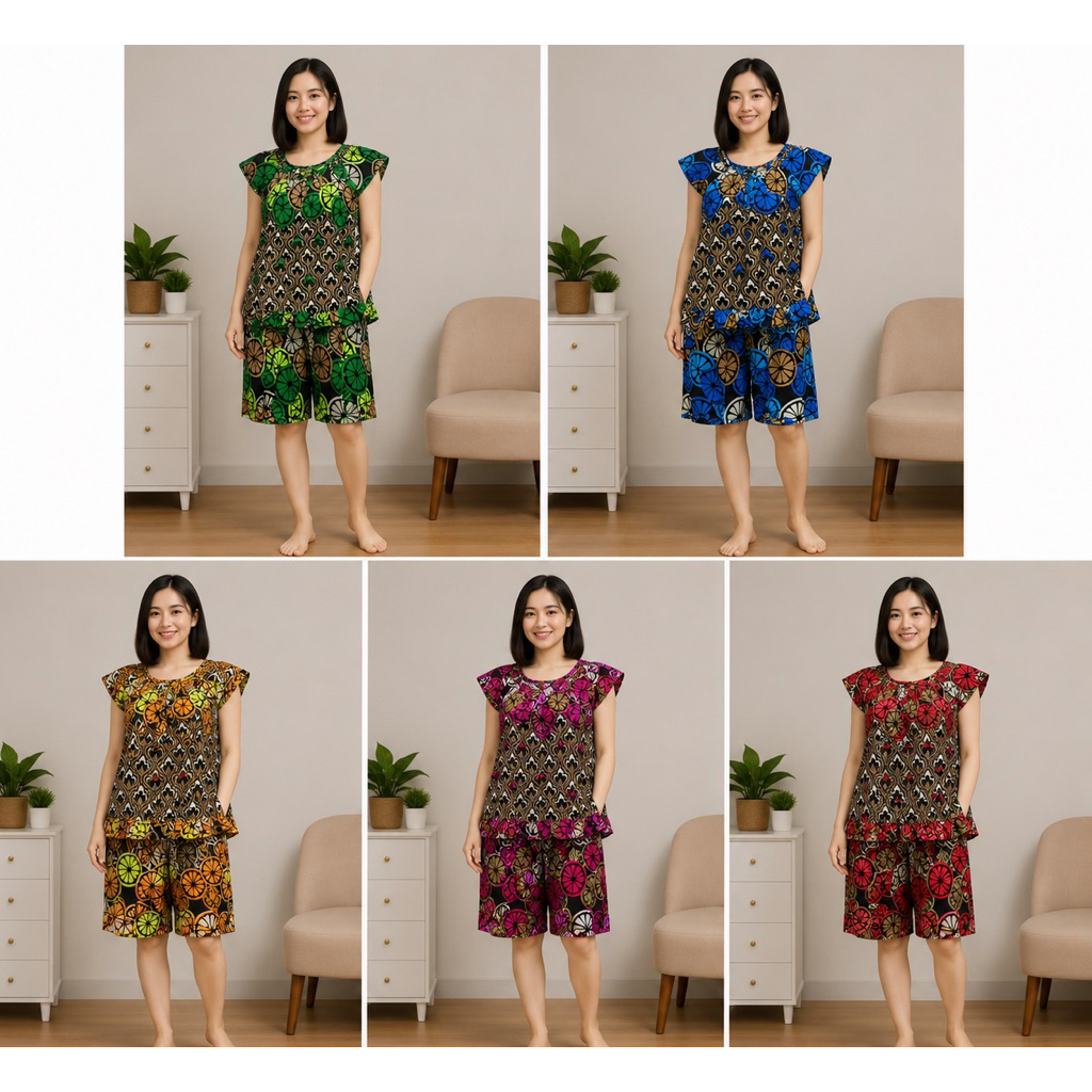 setelan gajah putih / baju tidur gajah putih / setelan gajah putih pendek / setelan gajah putih jumb