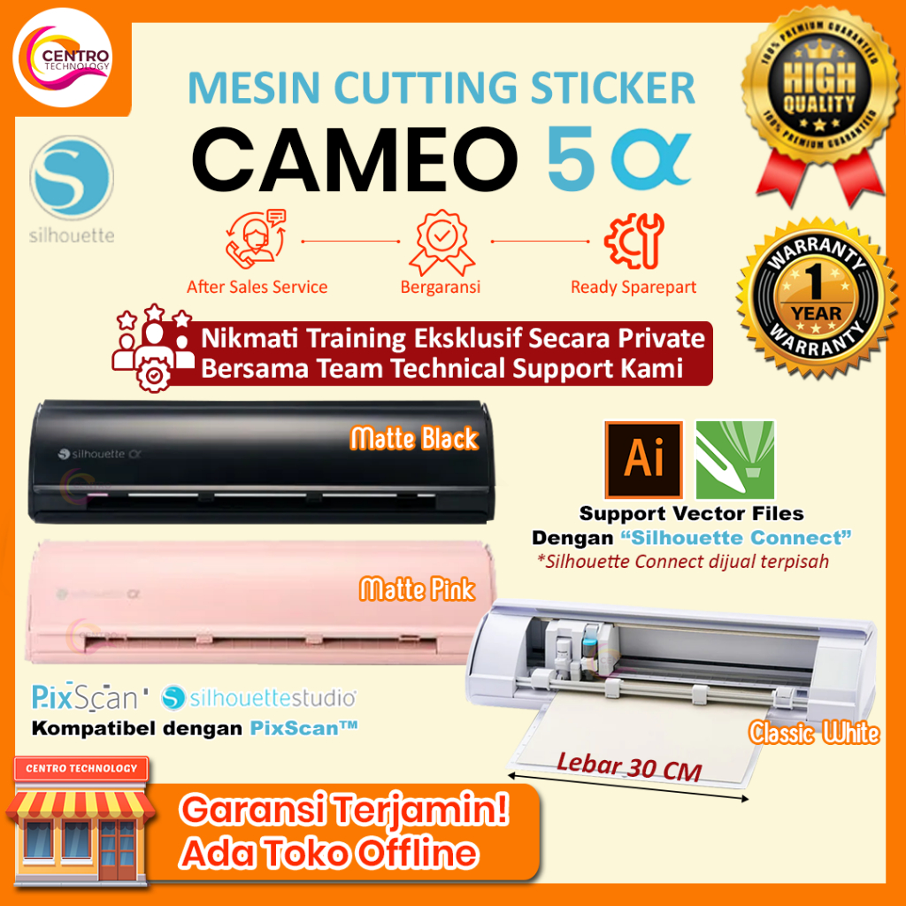 Mesin Cutting Silhouette Cameo 5 / Cameo 5 ALPHA sudah Auto Contour Cut Ukuran A3 | Mesin Cutting St