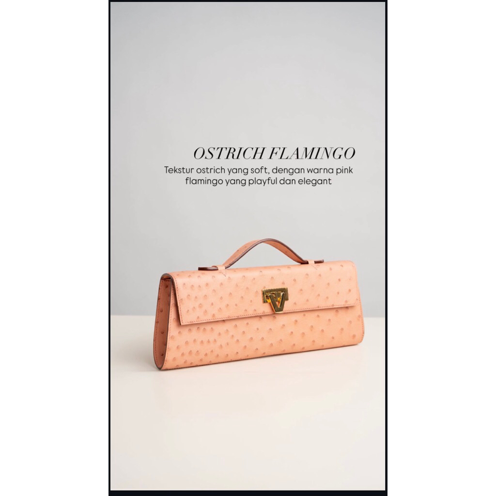 VONE WORLD - Davi bag exotic ostrich flamingo