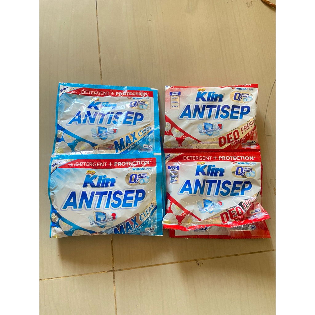 So klin antiseptik Antisep detergen bubuk renceng(ISI 6 scahet)