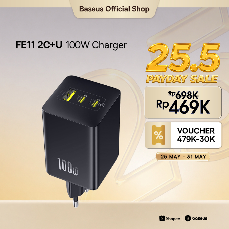 Baseus Charger EnerFill FE11 Multiport 3in1 with 2C+U 100W BCT Fast Charging PPS PD3.0 QC3.0 Overhea