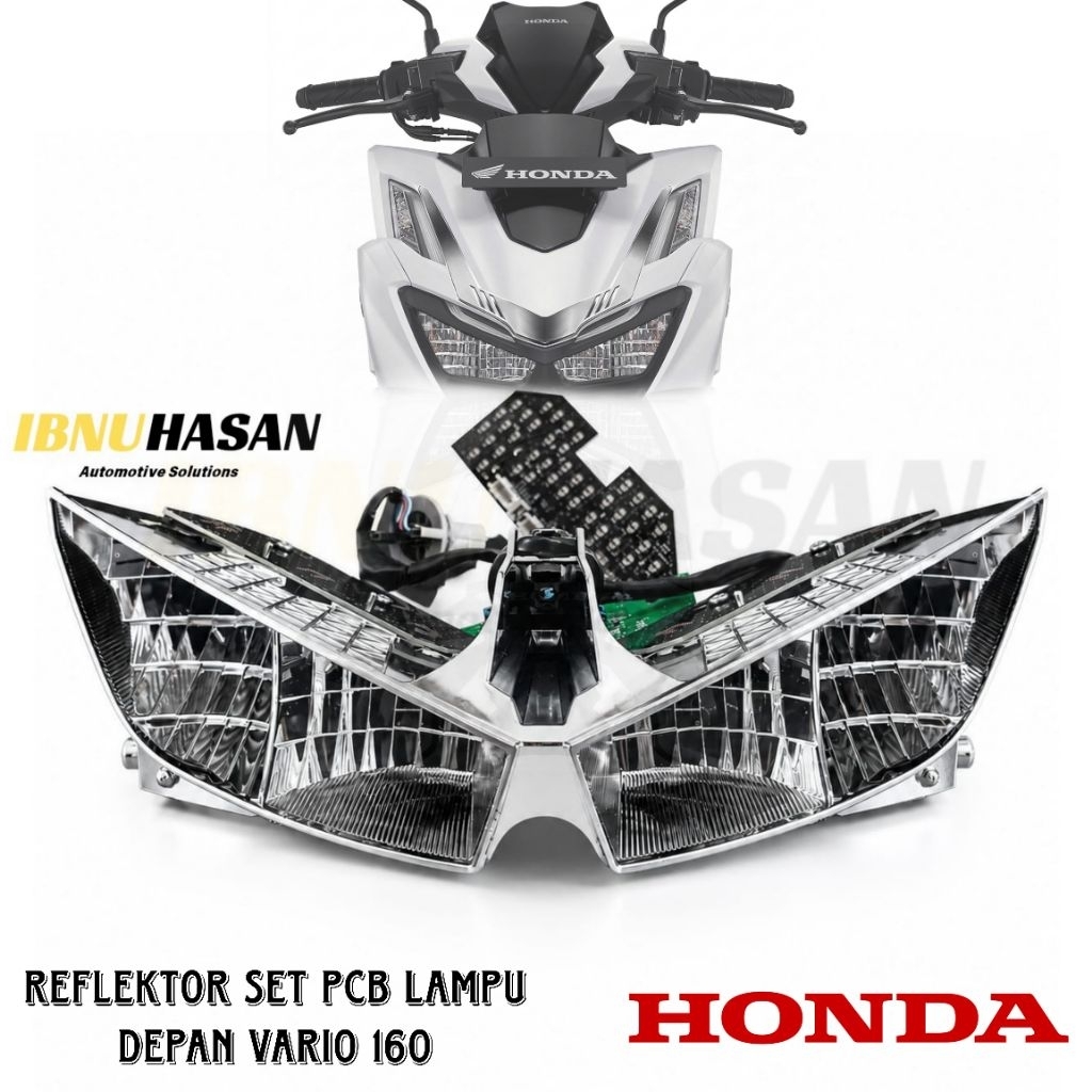 Reflektor set Pcb lampu assy honda vario 160/pcb lampu depan head light vario 160 original
