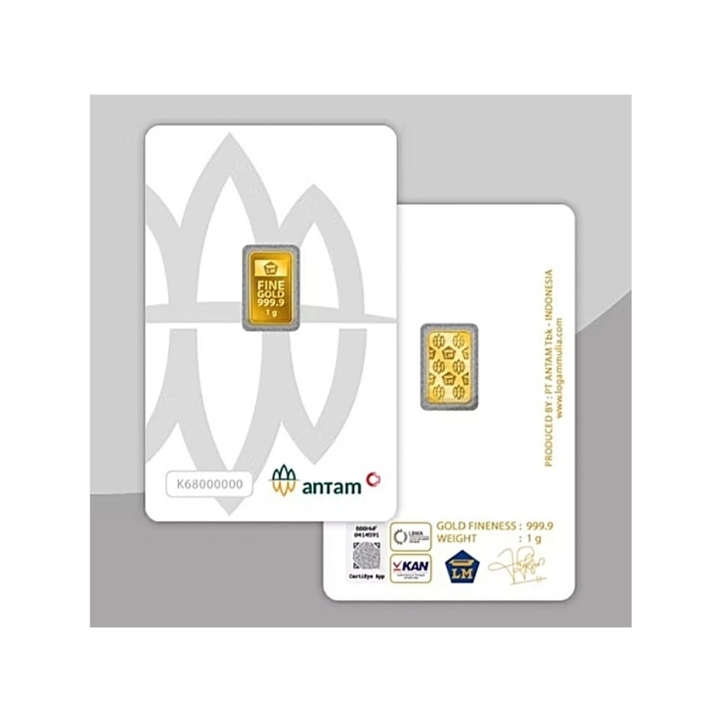 Logam Mulia Emas Antam 1 Gram 999.9 Murni, Kualitas Tinggi