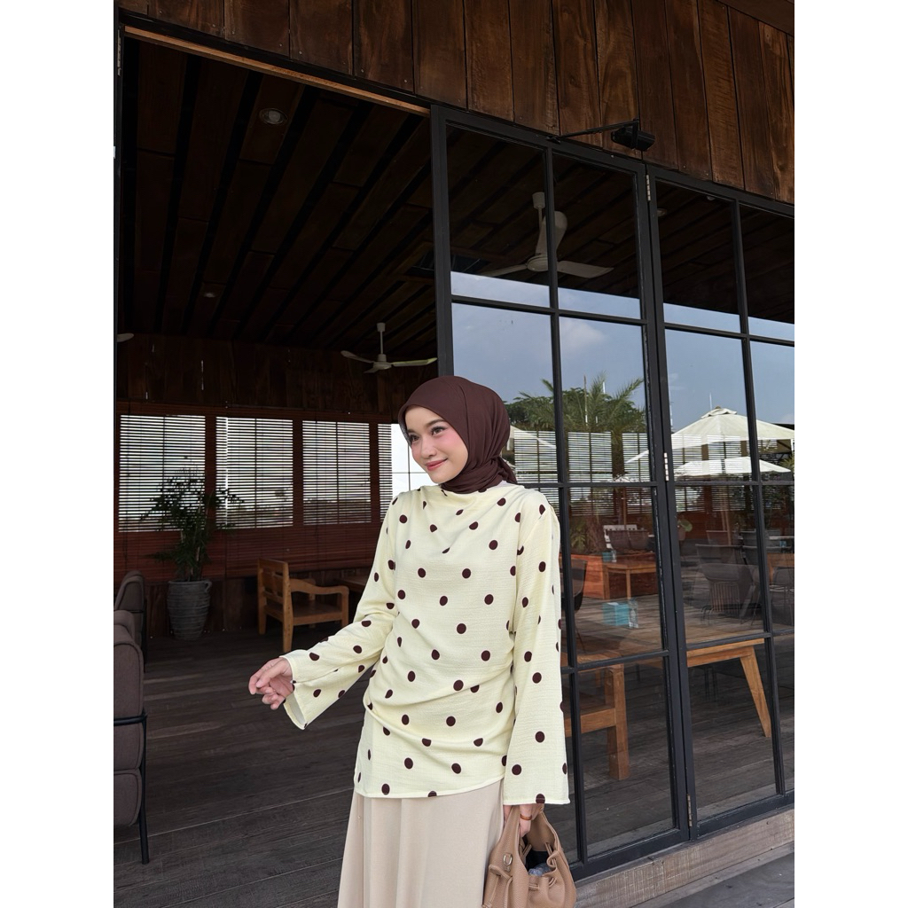 HOT SALE Jeena Blouse Polkadot Model Loose Casual Polka Top