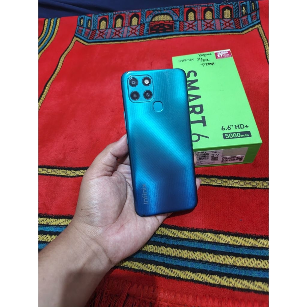 infinix smart 6 32gb fulset lengkap normal grnsi resmi dualsim 4G baterai gede hp bekas normal