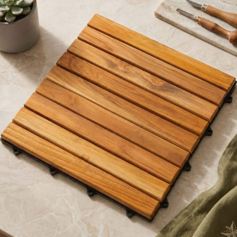 Lantai Kayu Jati / Teak tile / Flooring / Decking Tile kayu jati