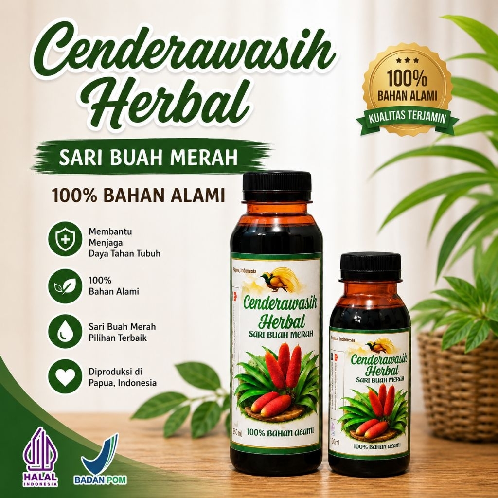 Cenderawasih herbal Sari Buah Merah Papua 100% Asli, Minyak Buah Merah Papua
