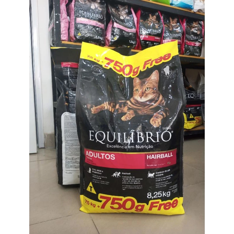 Makanan Kucing Equilibrio Adult Hairball 7,5 KG Free 750 Gram / Dry Cat Food Makanan Kucing Dewasa I