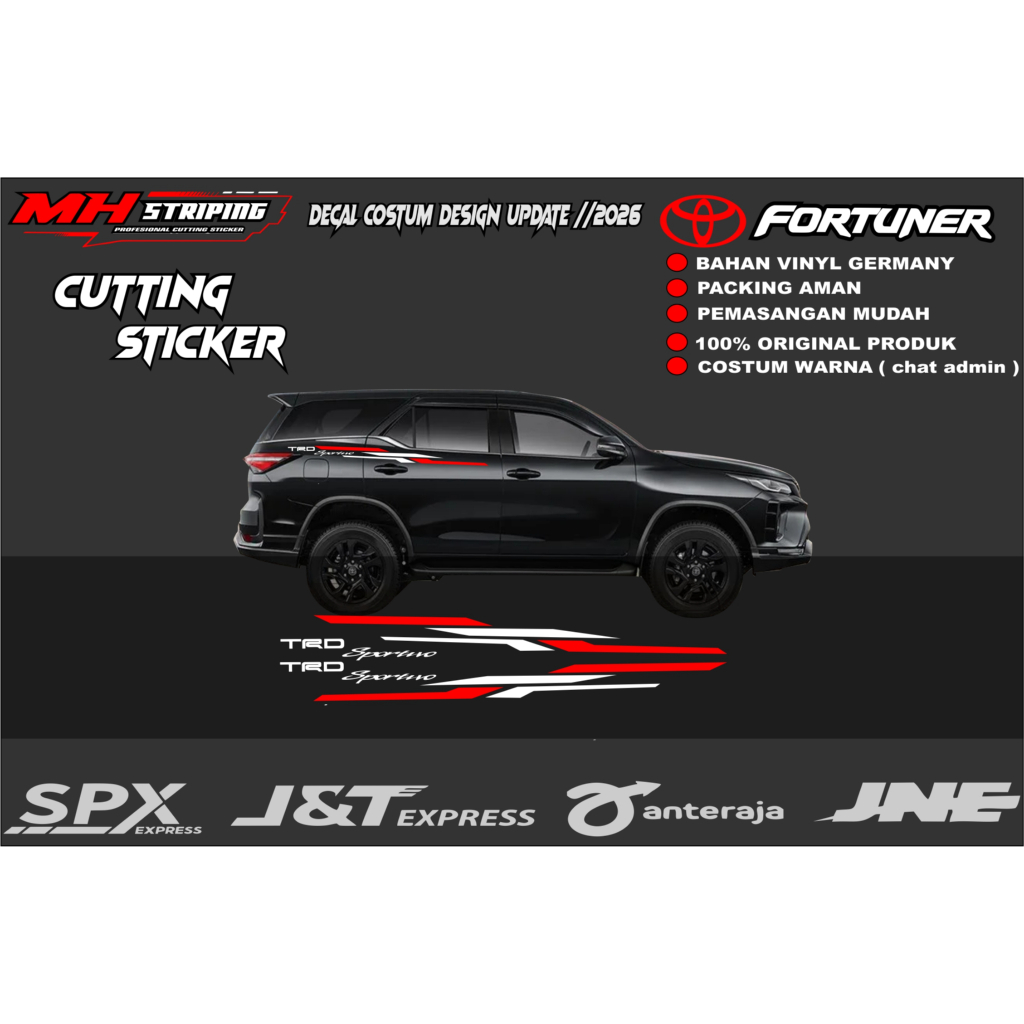 terbaru striping mobil fortuner costum stiker variasi mobil fortuner gr vrz