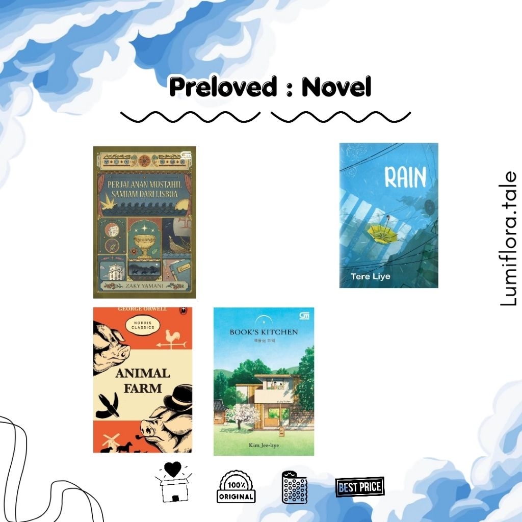 [Preloved] Rain, Animal Farm (eng), Book's Kitchen, Perjalanan Mustahil Samiam dari Lisboa