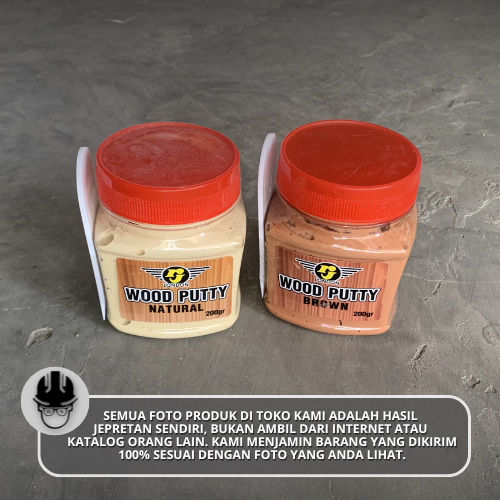 Dempul Kayu RJ London Wood Putty 200gr Natural Brown / Dempul Instan Penutup Lubang Retak Kayu