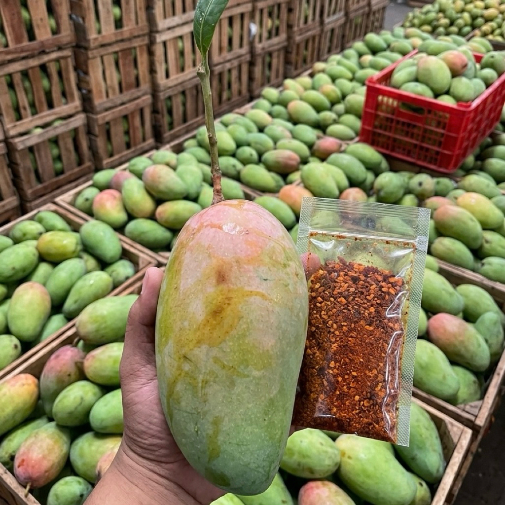 RUJAK MANGGA KIOJAY FRESS + BUMBU -- MENTAH , MENGKAL