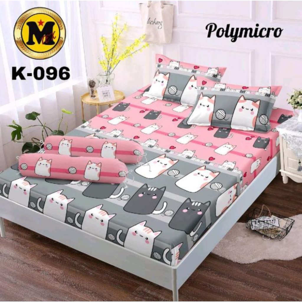 Sprei Karakter Anak Motif Rossi hewan 180×200 Free Sarung Bantal2 Sarung Guling1 Bahan Katun Halus