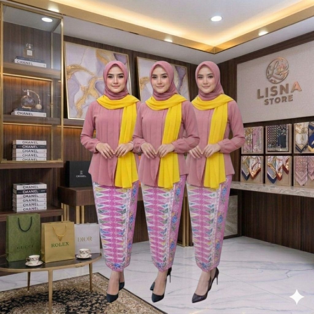 Setelan Kebaya Encim None Dewasa Kebaya Encim Polos