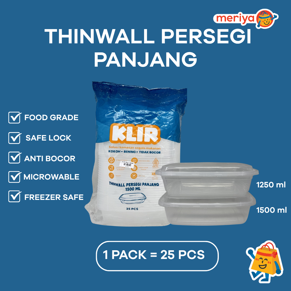 THINWALL KLIR RECTANGLE/PERSEGI PANJANG 1250 - 1500ml
