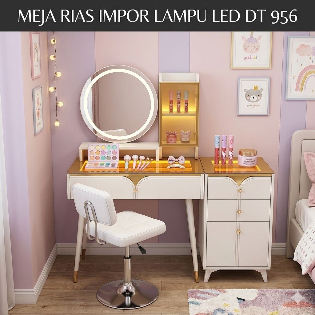 Meja Rias Import LED Touch Screen Meja Rias Dressing Table Meja Makeup Meja Rias Cermin Meja Rias La