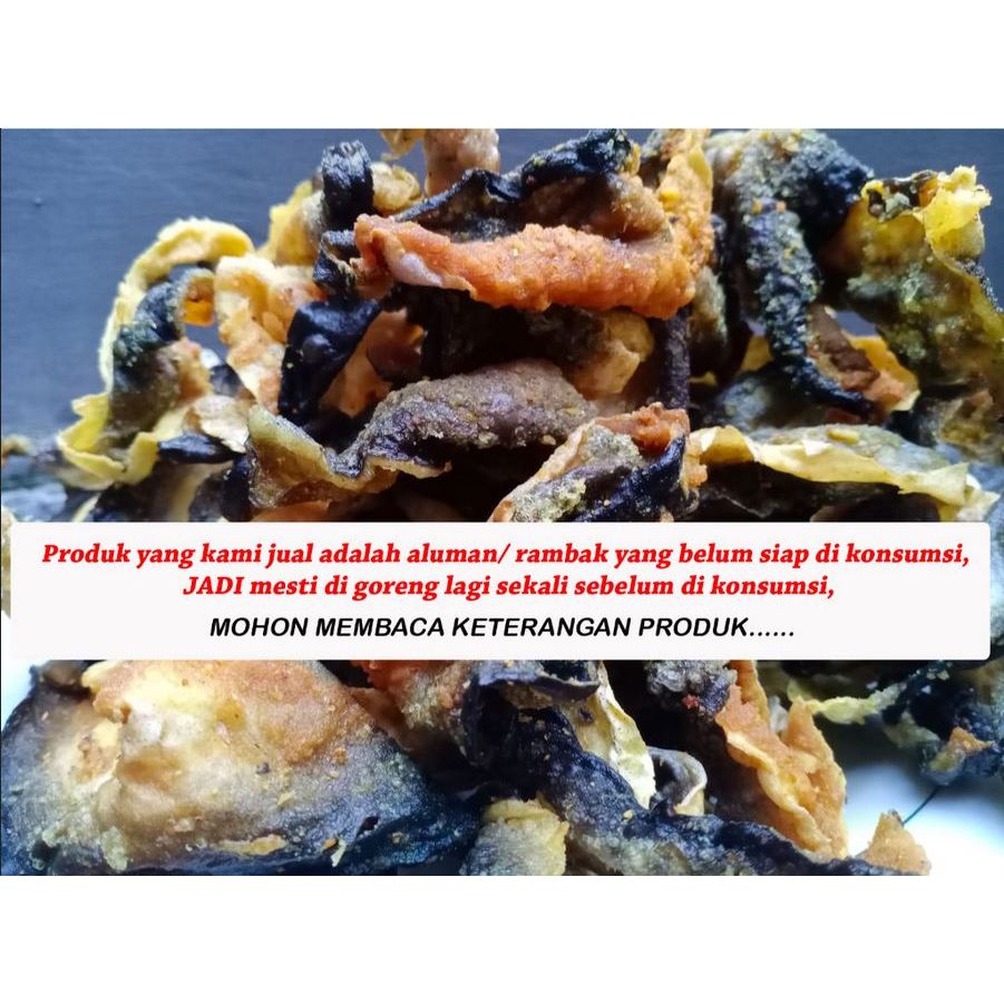 1Kg PRODUSEN ALUMAN KULIT IKAN SALMON LOKAL / KRUPUK IKAN SALMON LOKAL/ RAMBAK KULIT IKAN SALMON LOK