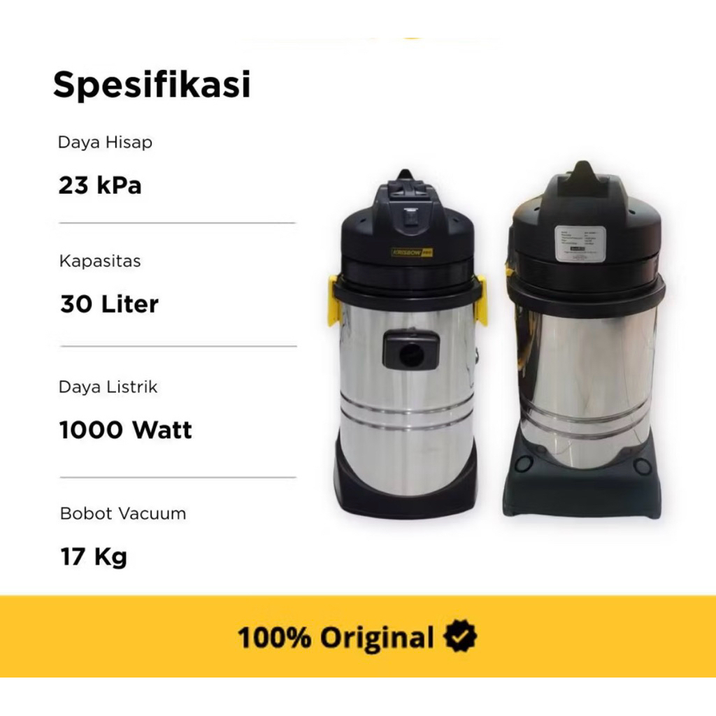 Vacuum Cleaner Wet and  Dry Krisbow 30 Liter KW1800307 Vacuum Cleaner Wet & Dry Krisbow Penghisap De