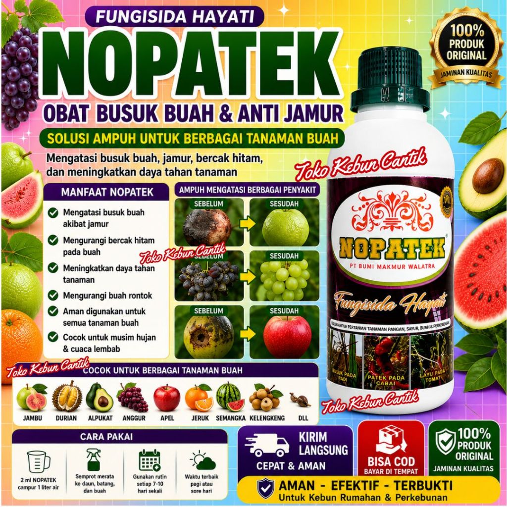 NOPATEK Obat Busuk Buah Jeruk Anggur Jambu Fungisida Hayati Anti Jamur Tanaman