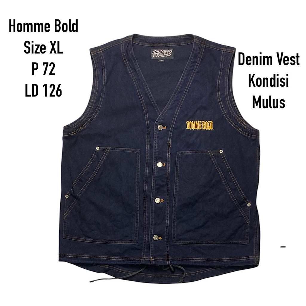 Homme Bold denim vest original rompi second