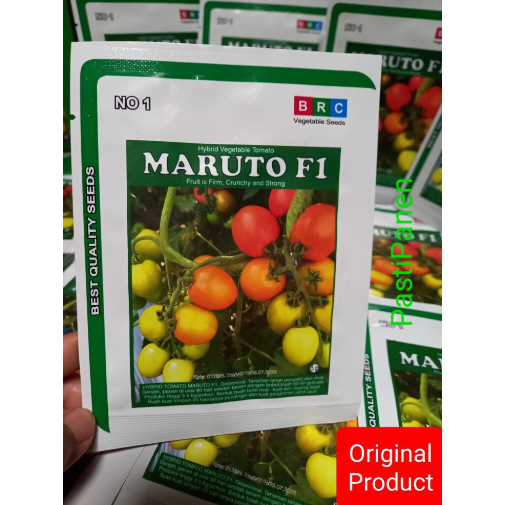 Benih Tomat Sayur MARUTO F1 Hybrid BRC isi 5 gram 1800 butir benih tomat sayur, dataran rendah hingg