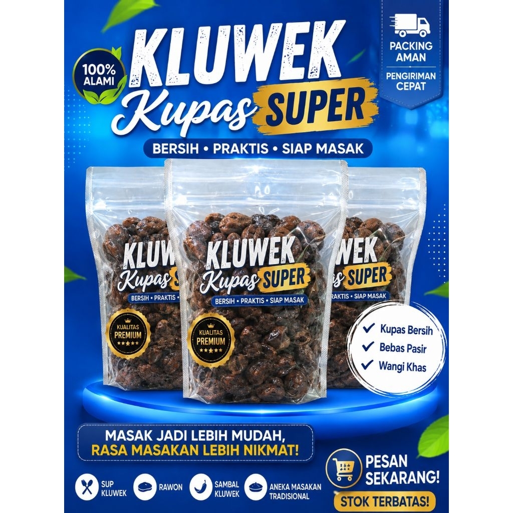 kluwek picung hitam kupas alami 1kg murah vakum