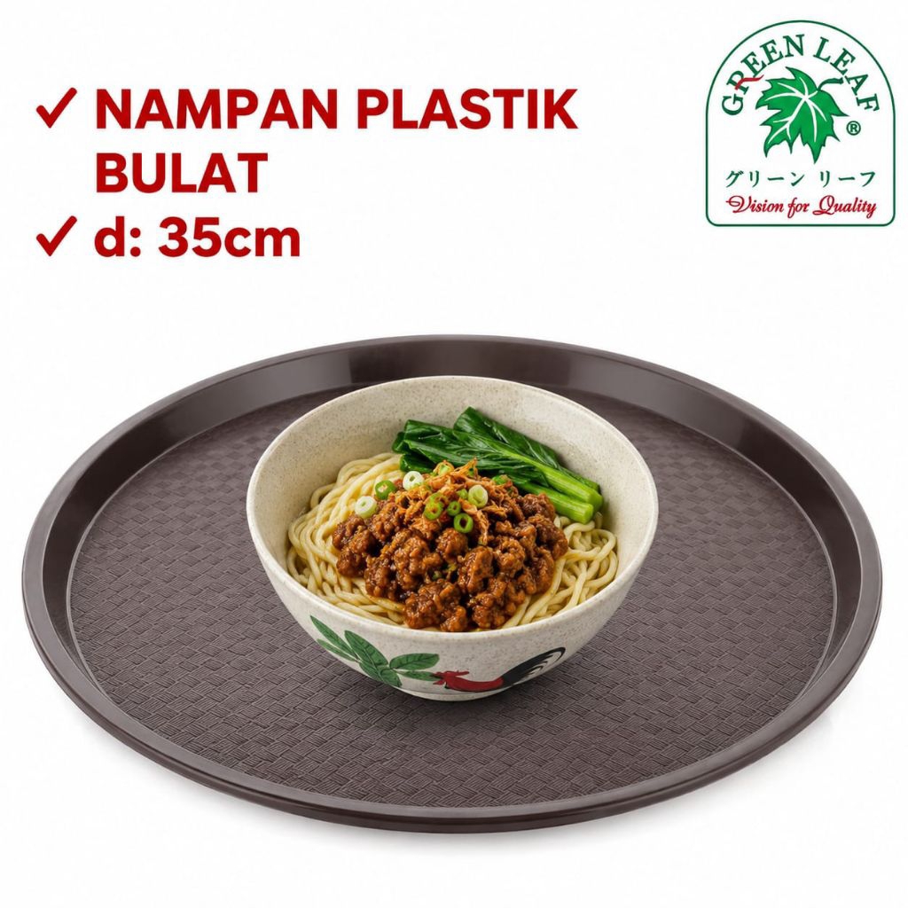 Nampan PLASTIK Makanan Bulat 35cm/ Tray Nampan Plastik GREENLEAF 748