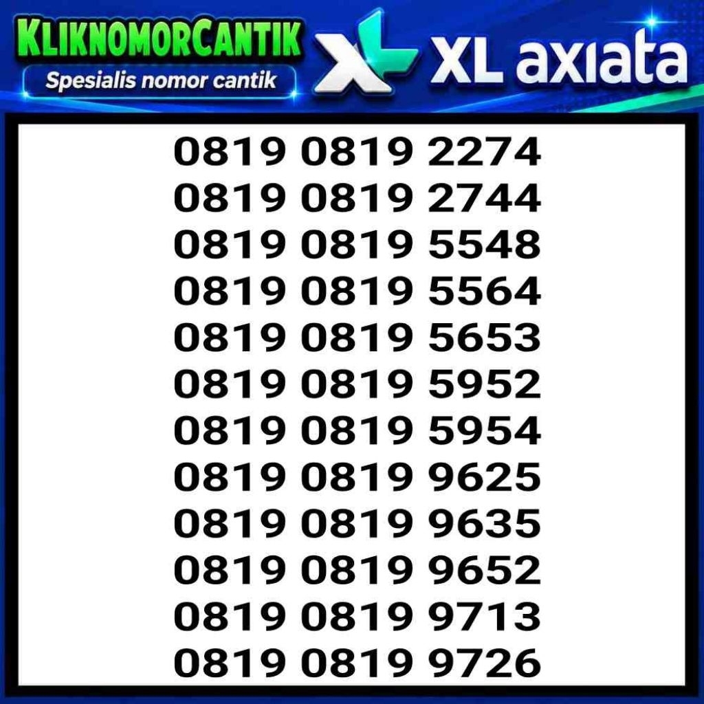 Nomor Cantik XL Axiata 4G&5G Kartu perdana XL Axiata DNC 5